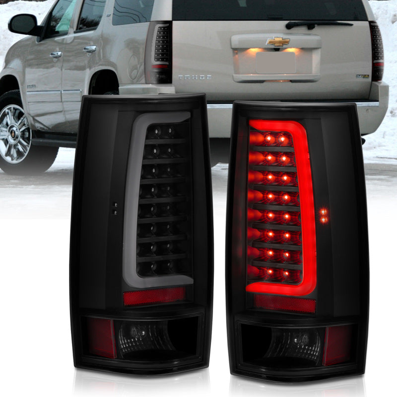 ANZO 2007-2014 Chevy Tahoe LED Taillight Plank Style Black w/Smoke Lens-SR1 Performance