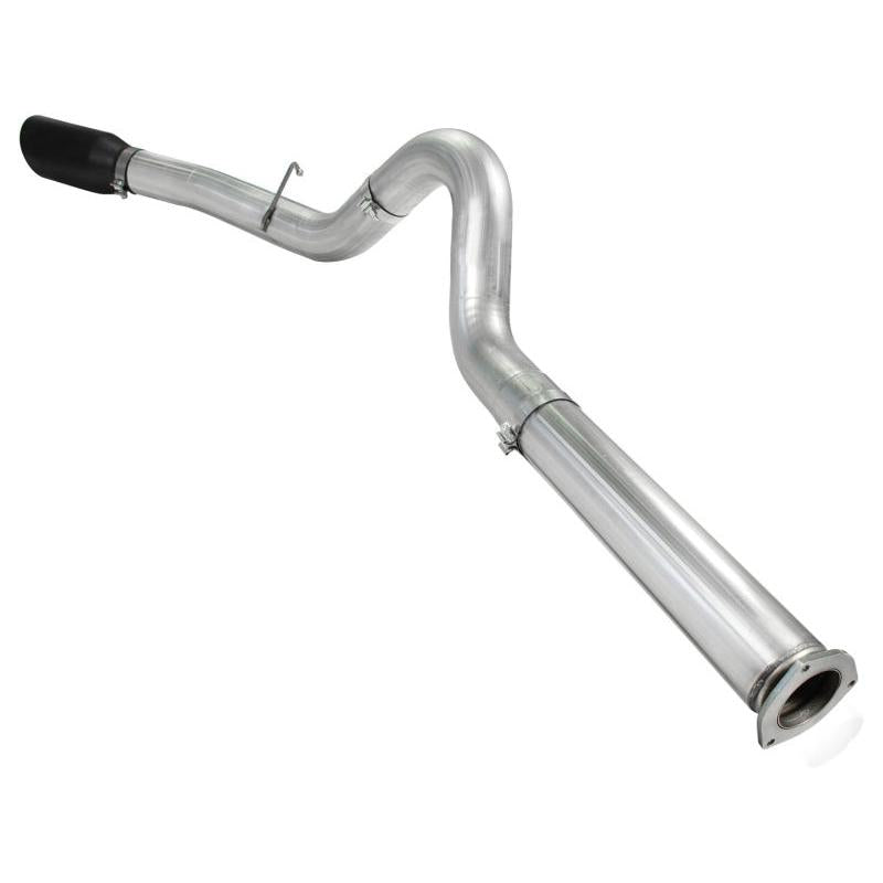 aFe Atlas 5in DPF-Back Aluminized Steel Exh Sys Ford Diesel Trucks 11-14 v8-6.7L td wrinkled blk tip-SR1 Performance
