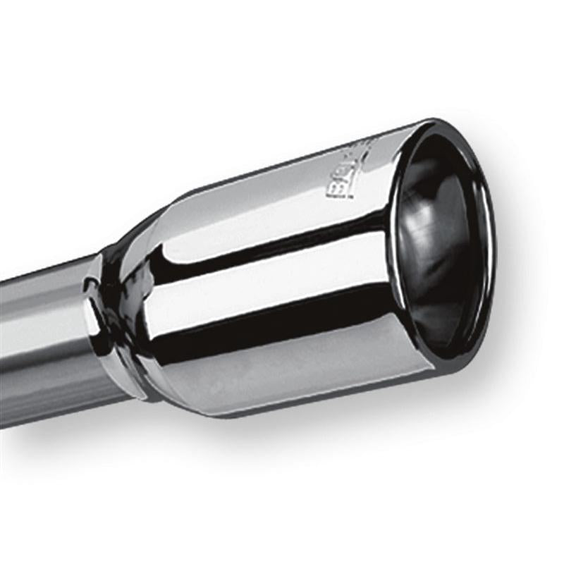 Borla Universal Polished Tip Single Oval Rolled Angle-Cut w/Clamp (inlet 2 1/4in. Outlet 3 5/8 x 2 1-SR1 Performance