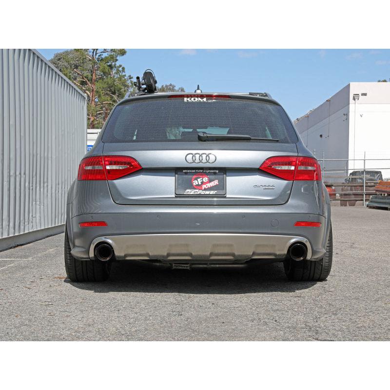 afe MACH Force-Xp 13-16 Audi Allroad L4 SS Axle-Back Exhaust w/ Blue Flame Tips-SR1 Performance