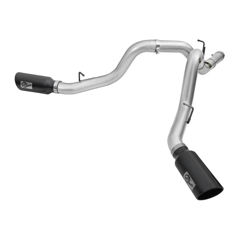 aFe Atlas Exhaust 4in Dual DPF-Back Al Steel w/ Black Tips 16-17 GM Diesel Truck V8-6.6L (td) LML-SR1 Performance