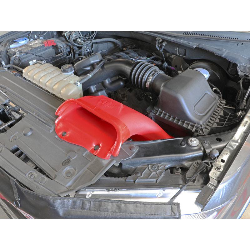 aFe Rapid Induction Dynamic Air Scoop 2021+ Ford F-150V6/V8 - Red-SR1 Performance