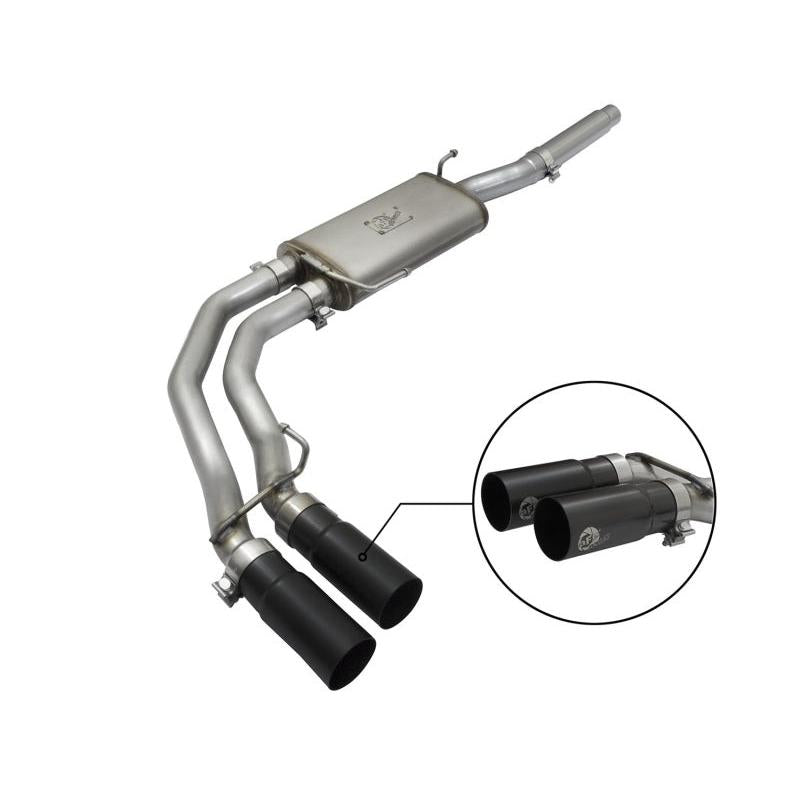 aFe Rebel Exhausts Cat-Back SS Ford F-150 04-08 V8 4.6/5.4L w/ Black Tips-SR1 Performance