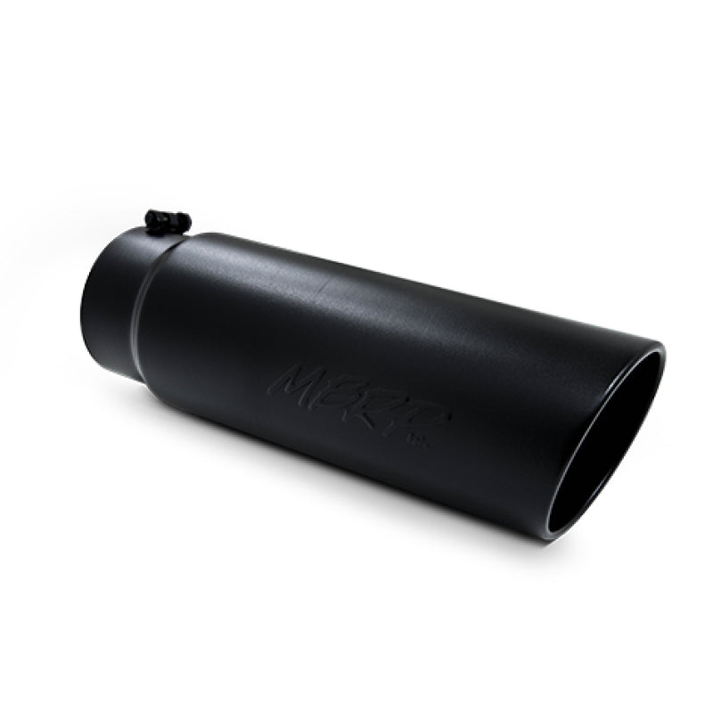 MBRP Universal Tip 6in OD Angled Rolled End 5in Inlet 18in Lgth Black Finish Exhaust-SR1 Performance
