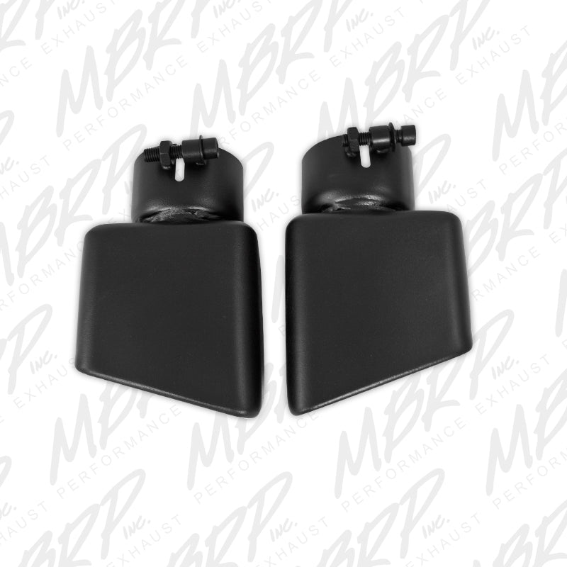 MBRP Universal Tip 4.75inx 3in Rectangle Angled Cut 3in O.D. inlet Driver Side 7.375in length Black-SR1 Performance