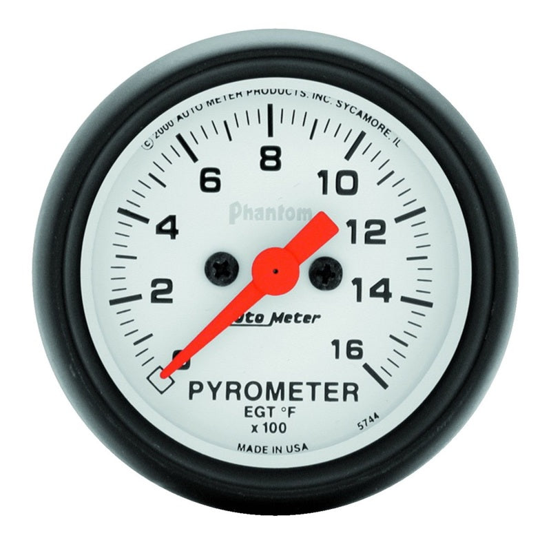 Autometer Phantom 52mm 1600 Deg F Electronic EGT Gauge Kit-SR1 Performance
