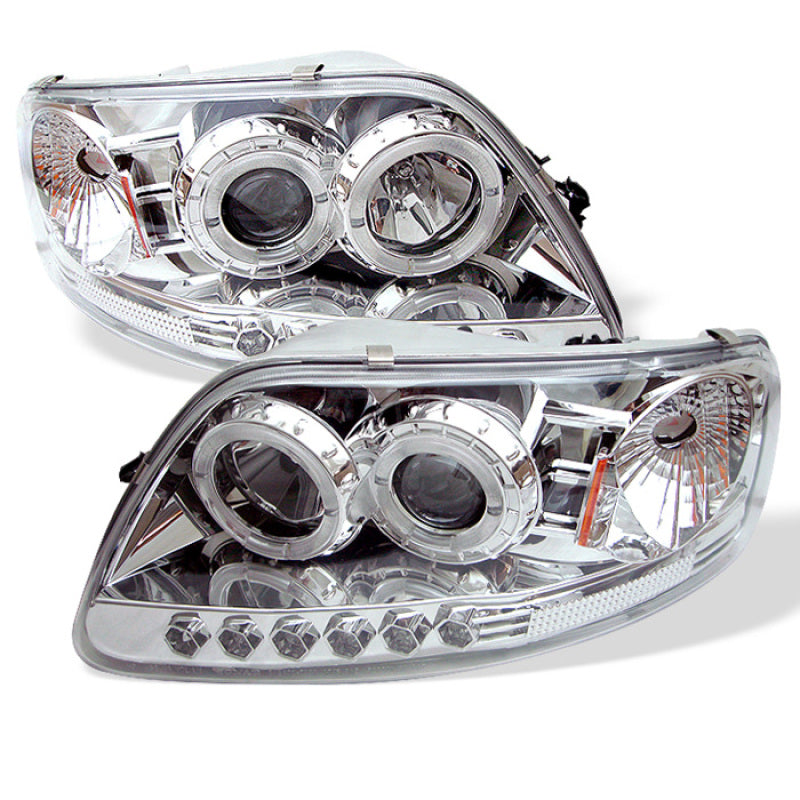 Spyder Ford F150 97-0 Projector - LED Halo Amber Reflctr LED Chrome PRO-YD-FF15097-1P-AM-C-SR1 Performance