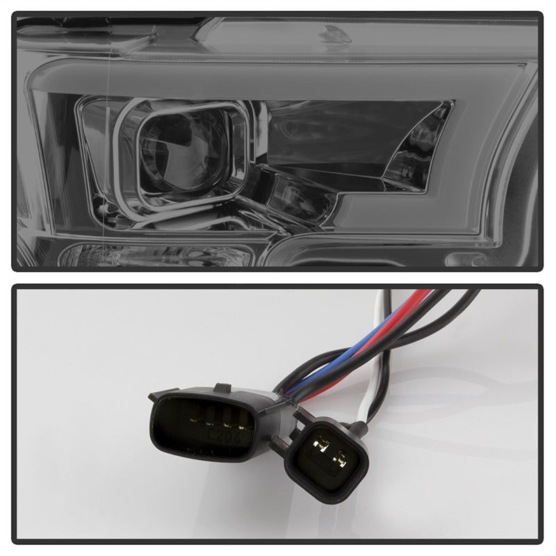 Spyder Ford F150 2015-2017 Projector Headlights - Light Bar DRL LED - Smoke PRO-YD-FF15015-LBDRL-SM-SR1 Performance