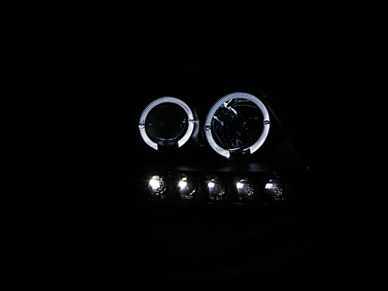 ANZO 1997.5-2003 Ford F-150 Projector Headlights w/ Halo and LED Black 1pc-SR1 Performance