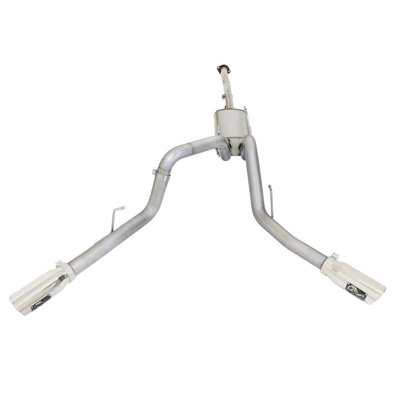 aFe MACHForce XP Exhaust 3in SS Dual Side Exit CB w/ Polish Tips 15 Ford F150 Ecoboost V6-2.7L/3.5L-SR1 Performance