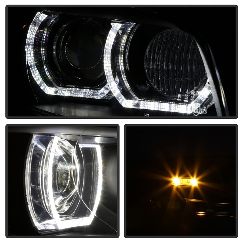 Spyder 08-10 BMW F92 3 Series Projector Headlights - LED DRL - Black (PRO-YD-BMWE9208-DRL-BK)-SR1 Performance