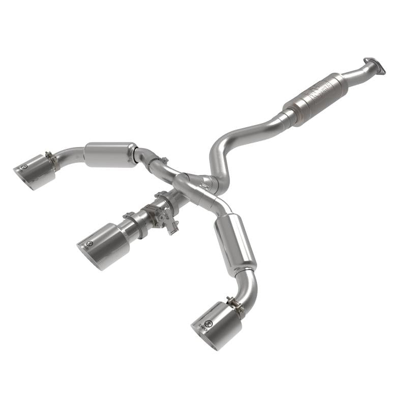 aFe 23-24 Toyota GR Corolla L3 1.6L (t) Gemini XV 3in to 2-1/2in Cat Back Exhaust w/ Polished Tips-SR1 Performance