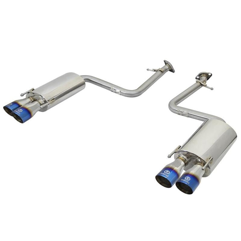 aFe Takeda 16-17 Lexus RC 200T 2.0L (t) 2in. SS Axle-Back Exhaust System w/Polished Blue Tips-SR1 Performance
