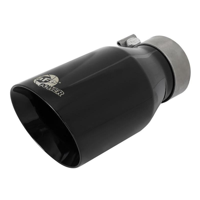 aFe MACH Force-Xp Univ 304 SS Double-Wall Clamp-On Exhaust Tip - Black - 3in Inlet - 4.5in Outlet-SR1 Performance