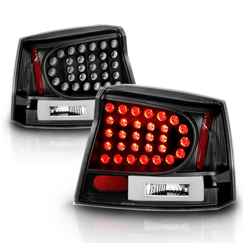 ANZO 2006-2008 Dodge Charger LED Taillights Black-SR1 Performance