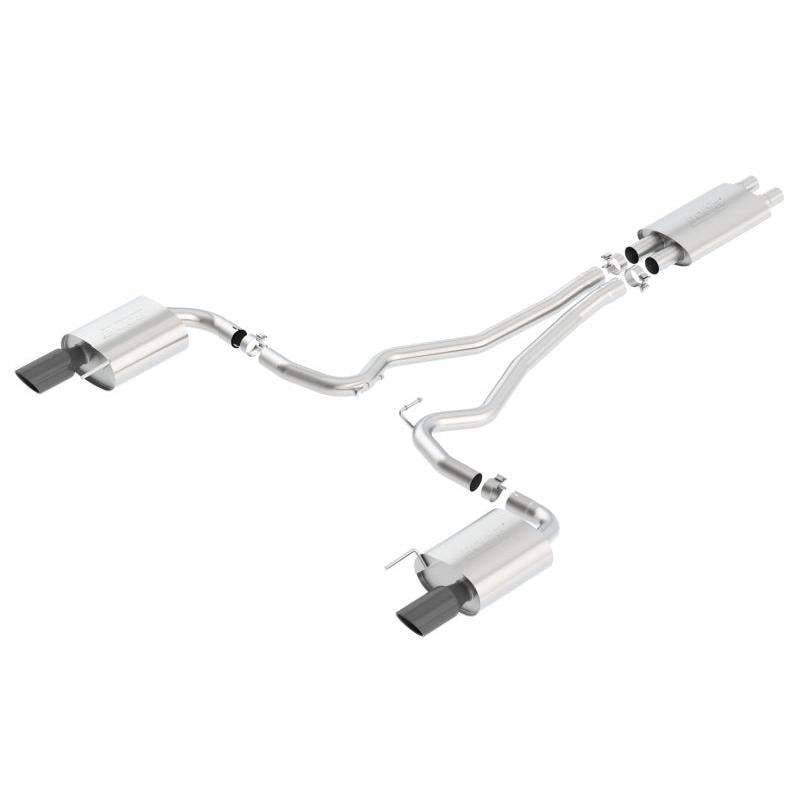Borla Touring Cat-Back 15 Ford Mustang GT 5.0L V8 MT/AT 2.5in pipe Black 4in tip-SR1 Performance