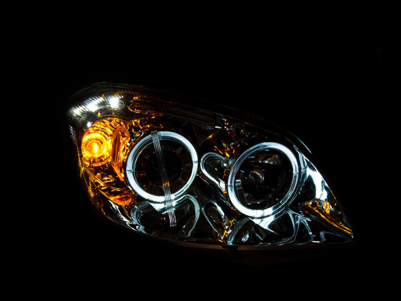 ANZO 2005-2010 Chevrolet Cobalt Projector Headlights w/ Halo Black w/ LED-SR1 Performance