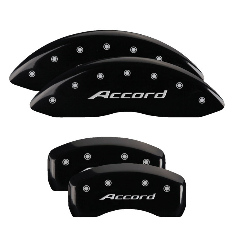 MGP 4 Caliper Covers Engraved Front Accord Engraved Rear Accord Black finish silver-SR1 Performance
