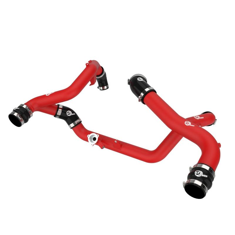 aFe 20-23 Ford Explorer ST V6 3.0L (tt) BladeRunner Aluminum Hot and Cold Charge Pipe Kit - Red-SR1 Performance