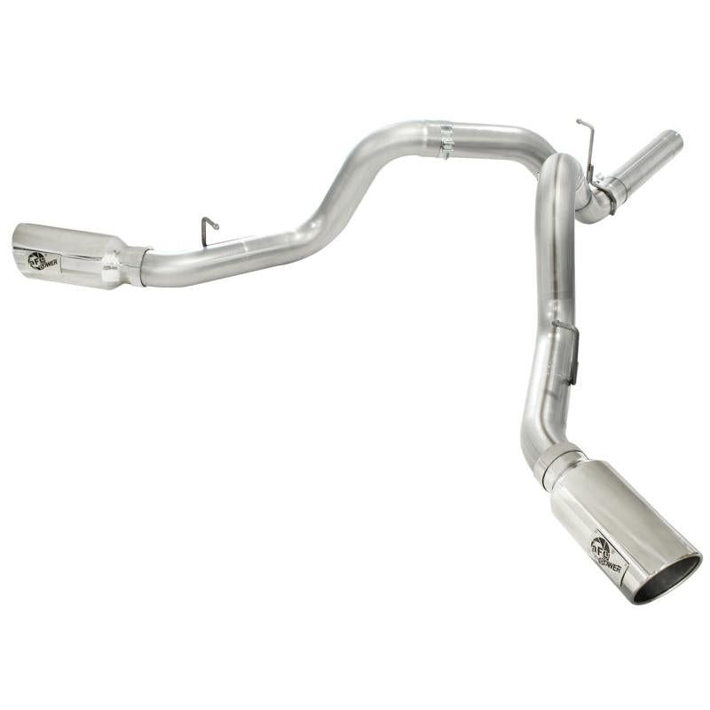 aFe MachForce XP Exhaust 4inch DP-Back All SS 2011-14 GM Diesel Trucks V8-6.6L LML Polished-SR1 Performance