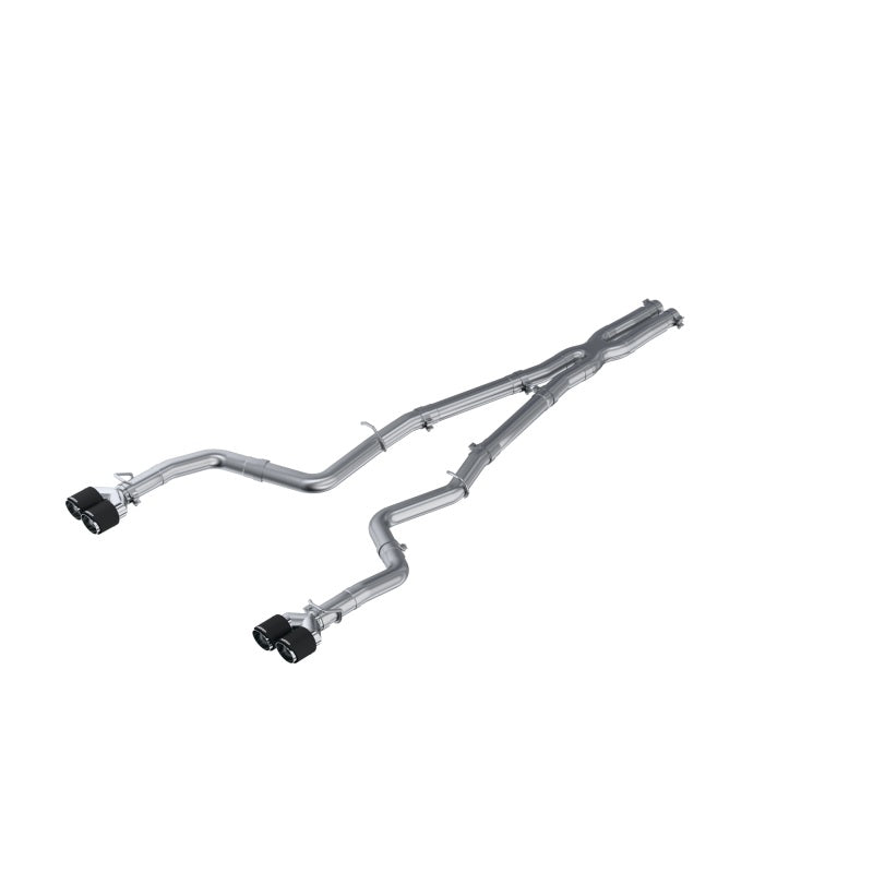 MBRP 15-16 Dodge Challenger 5.7L HEMI SS 3in Quad Split Rear Exit w/ Carbon Fiber Tips - T304-SR1 Performance