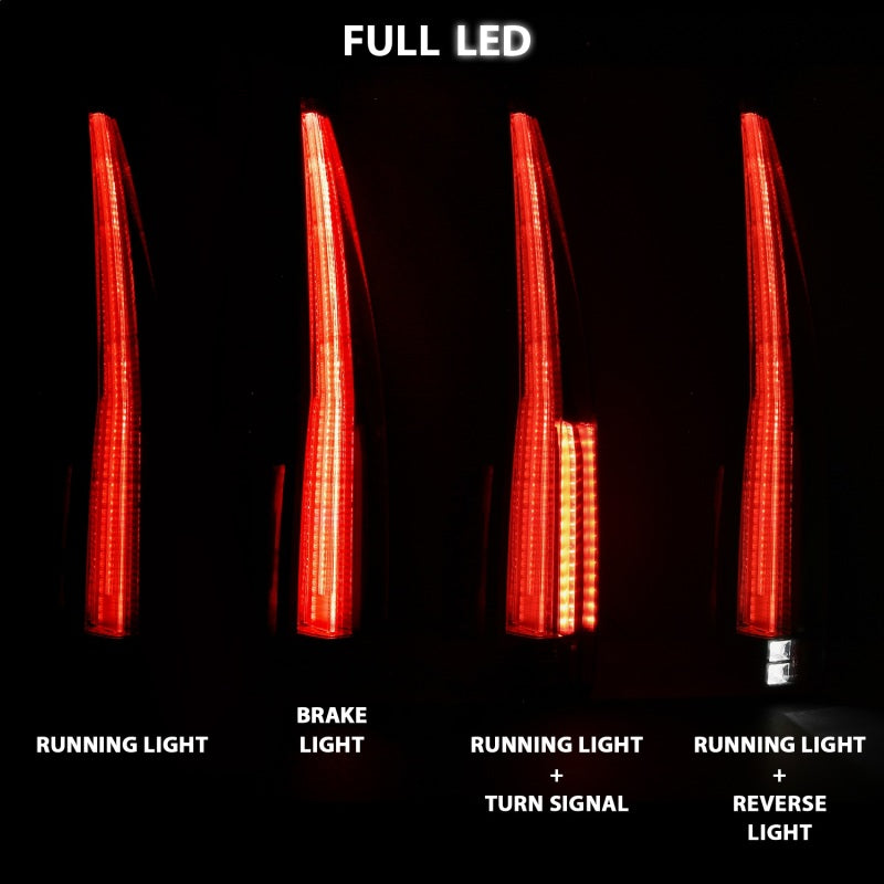 ANZO 2007-2014 Cadillac Escalade Led Taillights Red/Clear-SR1 Performance