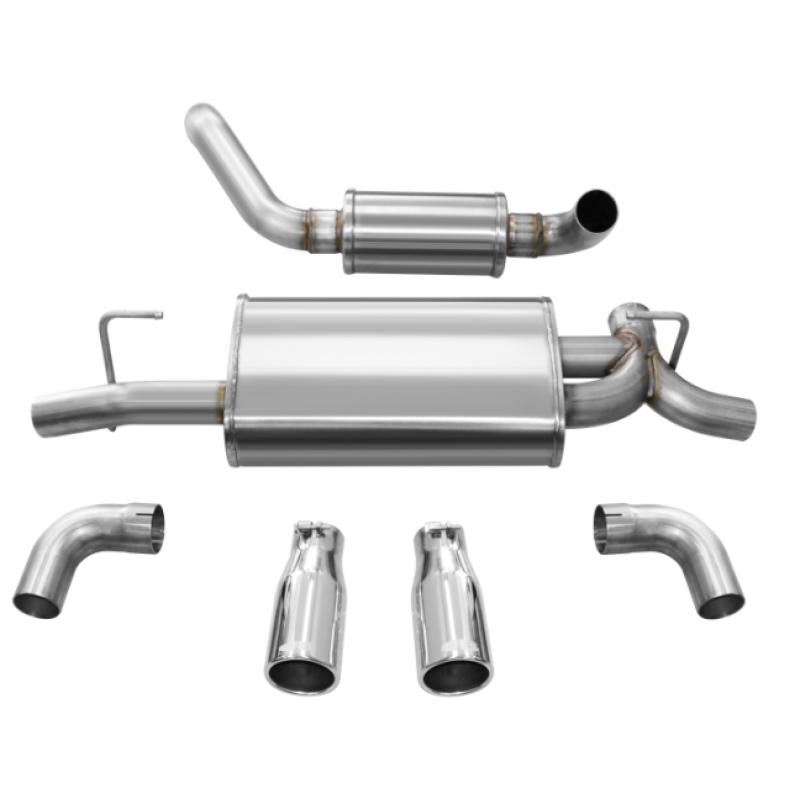 Corsa 2018-2024 Jeep Wrangler JL 2.5in Dual Rear Exit Polished Tips Touring Axle-Back Exhaust-SR1 Performance