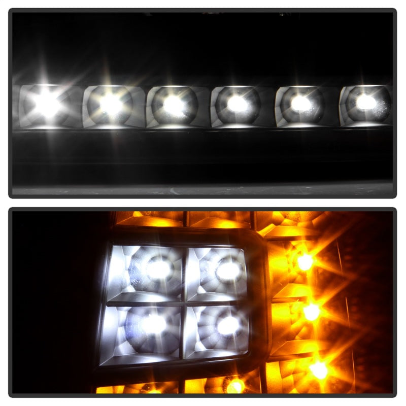 Xtune Ford F150 97-03 Crystal Headlights w/ Clear LED Corners Black HD-ON-FF15097-LED-SET-BK-SR1 Performance