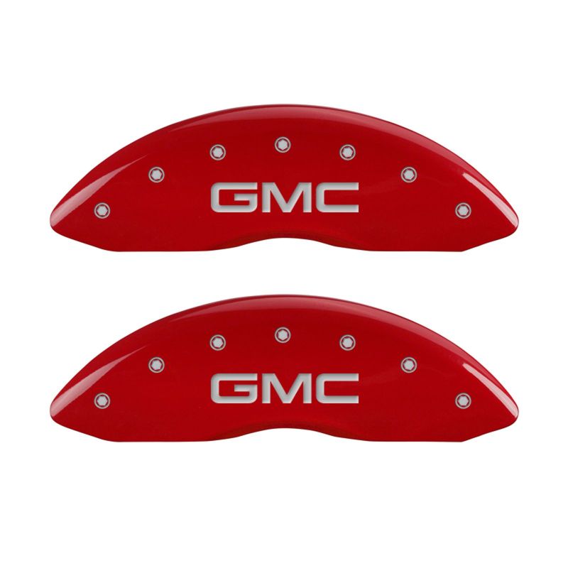 MGP 4 Caliper Covers Engraved Front & Rear Denali Red finish silver-SR1 Performance
