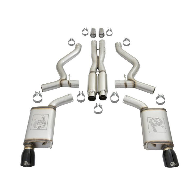 aFe MACHForce XP 3in 304 SS Loud Tone Cat-Back w/ Black Tips 15-17 Ford Mustang V6-3.7L/V8-5.0L-SR1 Performance