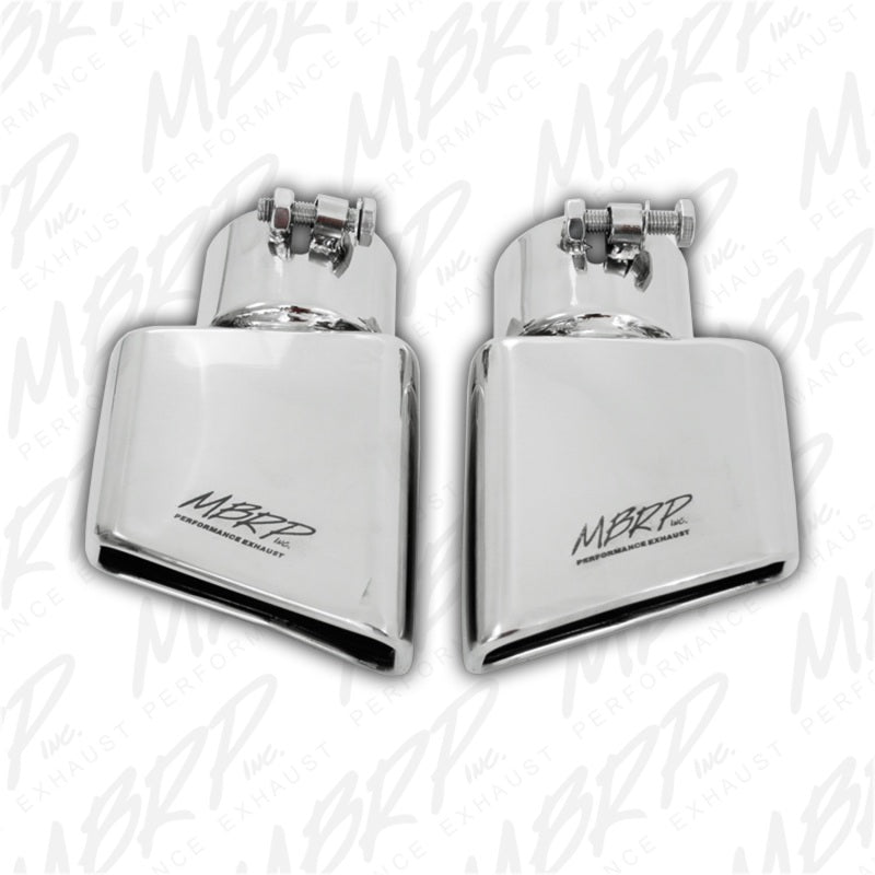 MBRP Universal Tip 4.50in x 2.75in ID Rectangle Angled Cut 3in OD Inlet 7in Lgth T304 Passenger Side-SR1 Performance