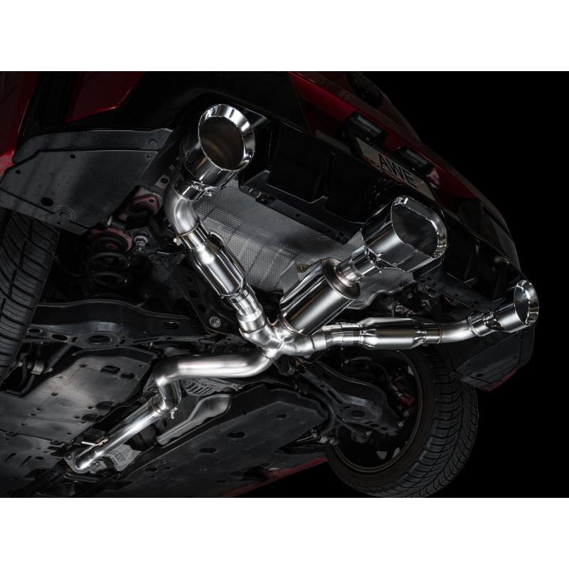 AWE 23-24 Toyota GR Corolla Track Edition Catback Exhaust - Chrome Silver Tips-SR1 Performance