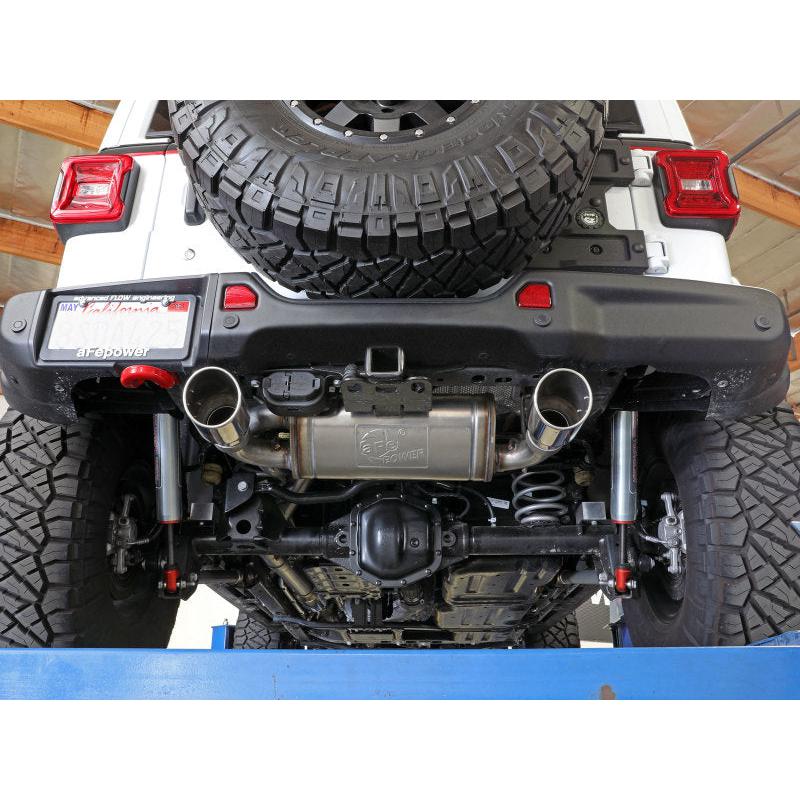 aFe Rebel Series 409 Stainless Steel Cat-Back Exhaust 18-21 Jeep Wrangler JL 2.0L (t) - Polished Tip-SR1 Performance