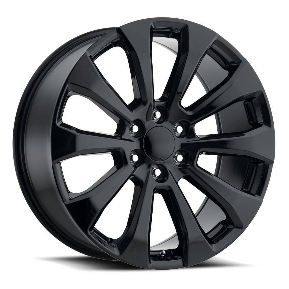 22X9 6X5.5 +28 HB 78.1 2019 SILVERADO SPLIT 5SPK GLOSS BLACK WITH CAP-SR1 Performance