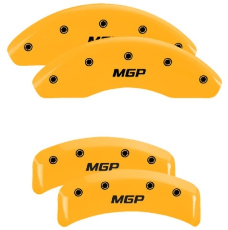 MGP 4-Piece Caliper Cover Set for BMW 318iC 1984-1993 * Yellow Finish with Black Engraving