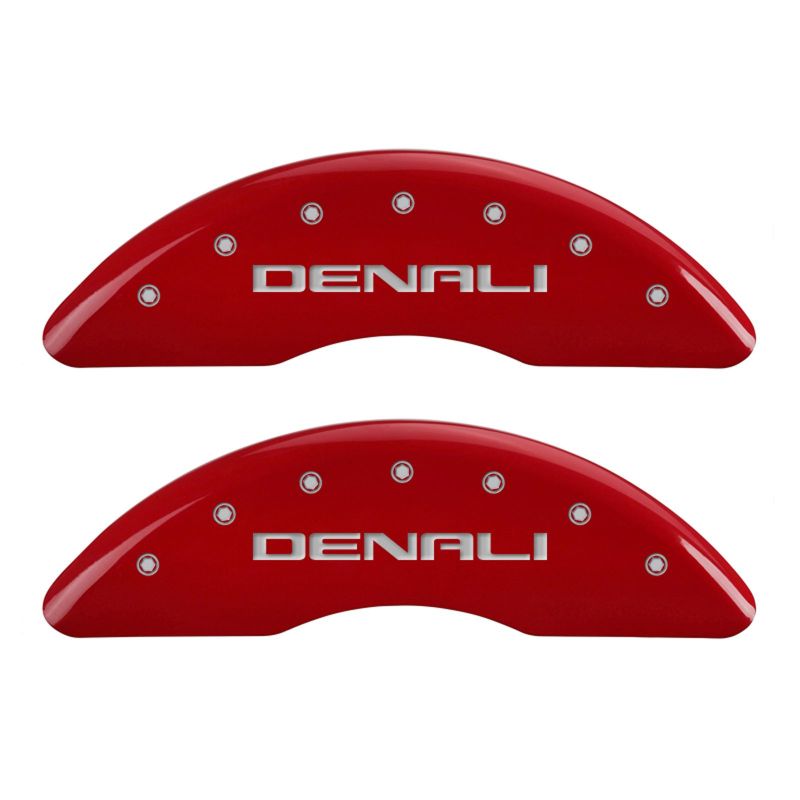 MGP 4 Caliper Covers Engraved Front & Rear Denali Red finish silver-SR1 Performance