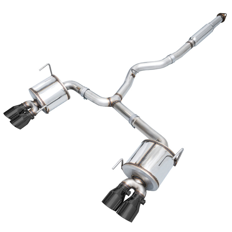 AWE Tuning Subaru STI VA / WRX GV / STI GV Sedan Touring Edition Exhaust - Diamond Black Tip (102mm)-SR1 Performance