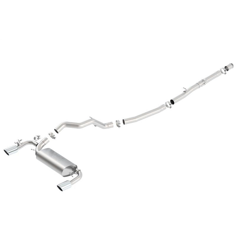Borla 16-17 Ford Focus RS 2.3L MT Round Angle-Cut Tips Split Rear Exit ATAK Catback Exhaust-SR1 Performance