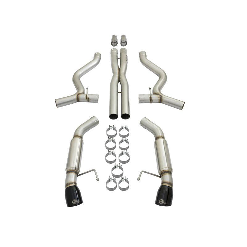 aFe MACHForce XP 3in 304 SS Sport Tone Cat-Back w/ Black Tips 15-17 Ford Mustang V6-3.7L/V8-5.0L-SR1 Performance