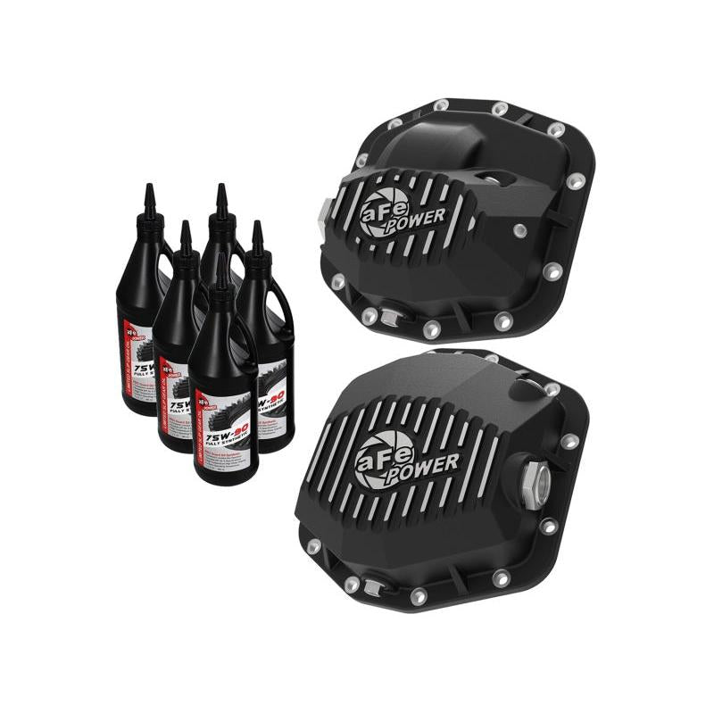 aFe Pro Series Front/Rear Diff Cover Kit w/ Oil 2018+ Jeep Wrangler (JL) 2018 3.6L (Dana M186/M220)-SR1 Performance