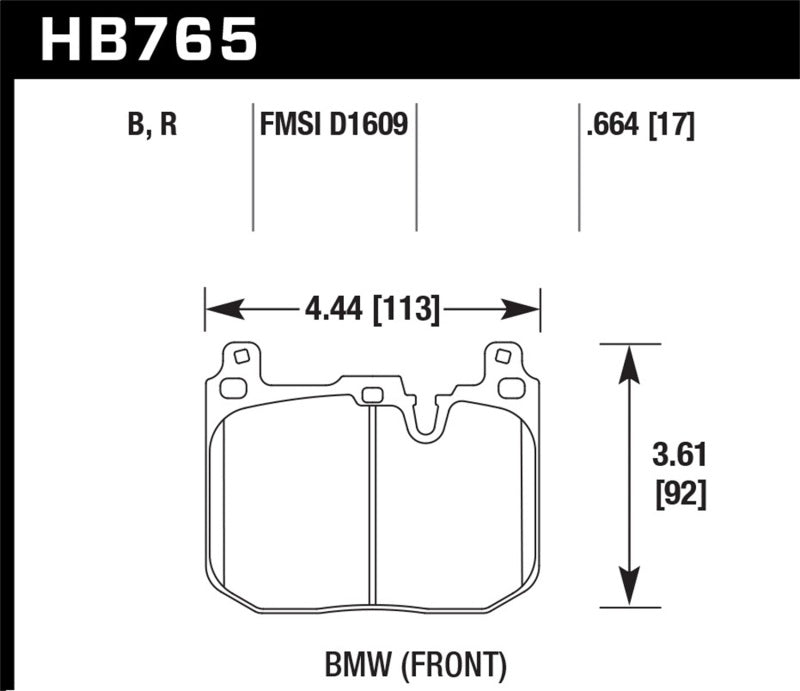 Hawk 2017 BMW 440i/M2-4 Black HP Plus Front Brake Pads-SR1 Performance
