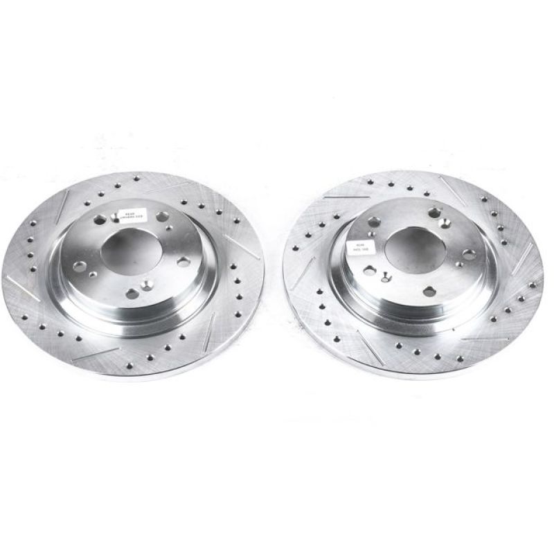 Power Stop 00-09 Honda S2000 Rear Evolution Drilled & Slotted Rotors - Pair-SR1 Performance