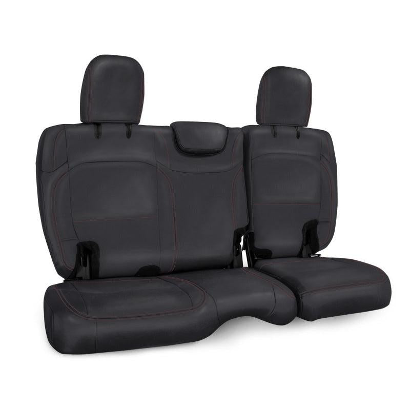 PRP 2018+ Jeep Wrangler JLU/4 Door Rear Bench Cover w/ Cloth Interior - Black w/ Red Stitching-SR1 Performance