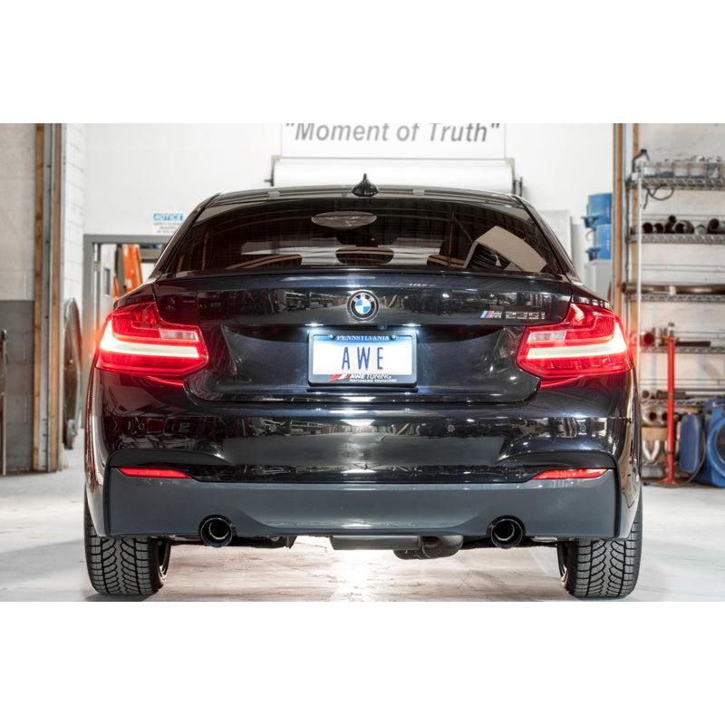 AWE Tuning BMW F22 M235i / M240i Touring Edition Axle-Back Exhaust - Diamond Black Tips (102mm)-SR1 Performance