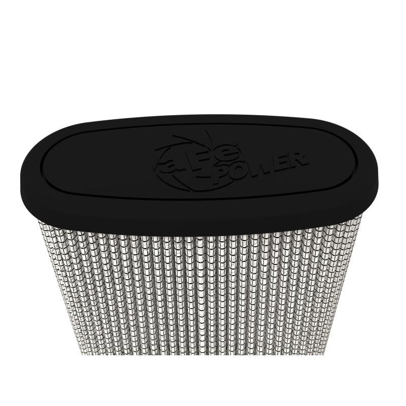aFe Magnum FLOW Pro DRY S Universal Air Filter 3.5in Flange 5.75x5in Base 6x2.75in Top 6.5in Height-SR1 Performance