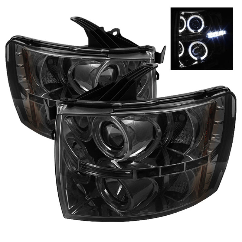 Spyder Chevy Silverado 1500 07-13 Projector Headlights LED Halo LED Smke PRO-YD-CS07-HL-SM-SR1 Performance