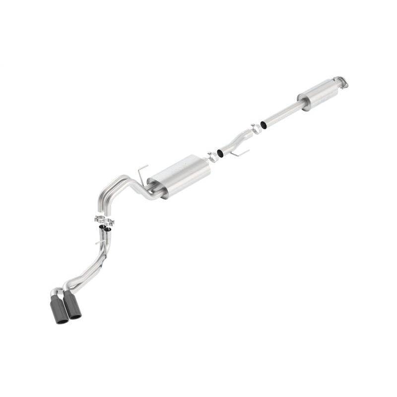 Borla 15-17 Ford F-150 2.7/3.5L V6 / 5.0 V8 2/4WD Black Chrome Angle-Cut Side Exit Catback Exhaust-SR1 Performance
