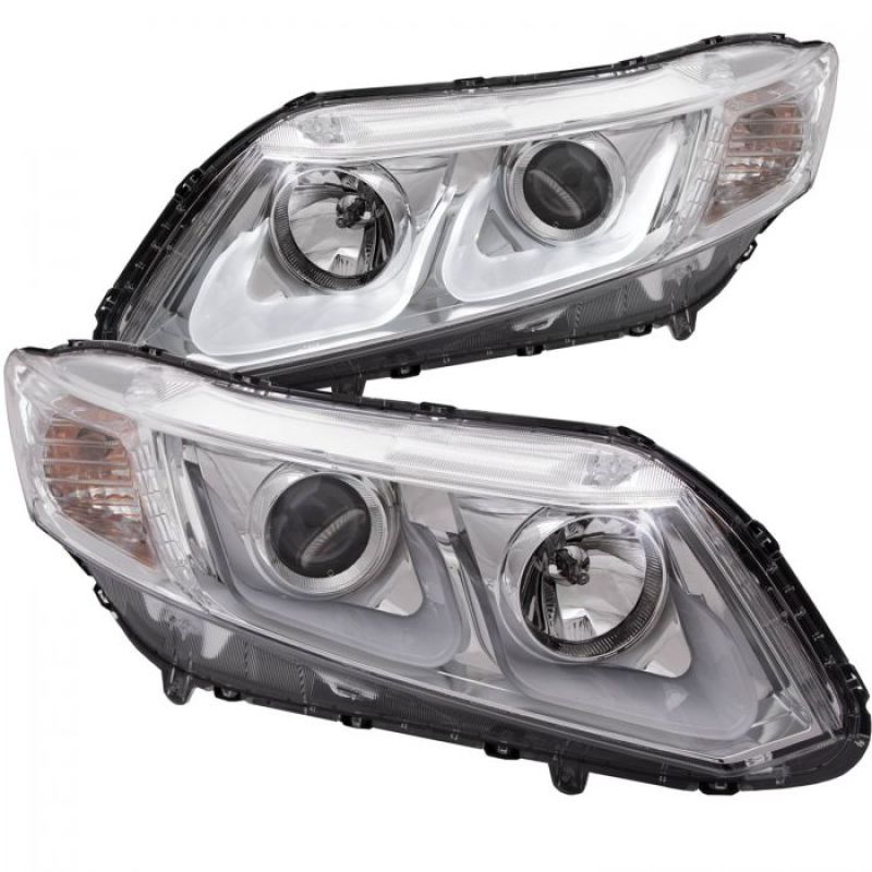 ANZO 2012-2015 Honda Civic Projector Headlights w/ U-Bar Chrome-SR1 Performance