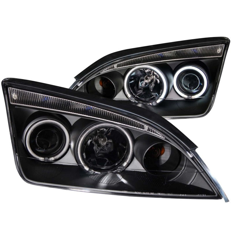 ANZO 2005-2007 Ford Focus Projector Headlights w/ Halo Black-SR1 Performance