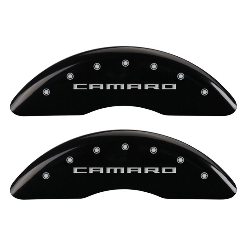 MGP 4 Caliper Covers Engraved Front & Rear Gen 5/Camaro Black finish silver-SR1 Performance